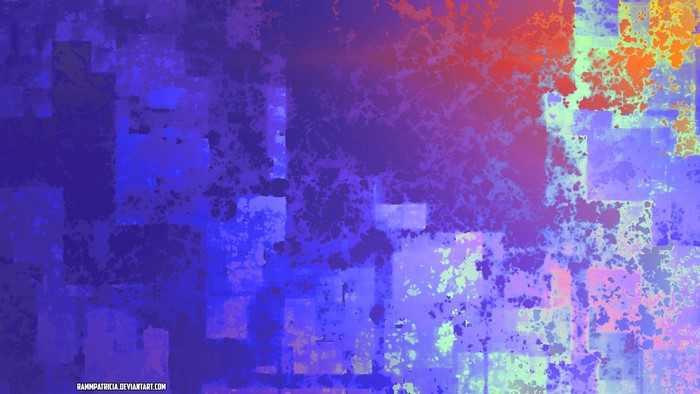 Abstract digital art with blue and red hues