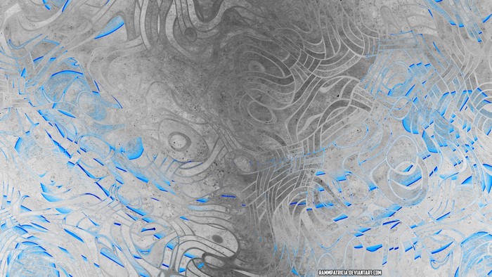 Abstract digital art with concrete texture and blue accents