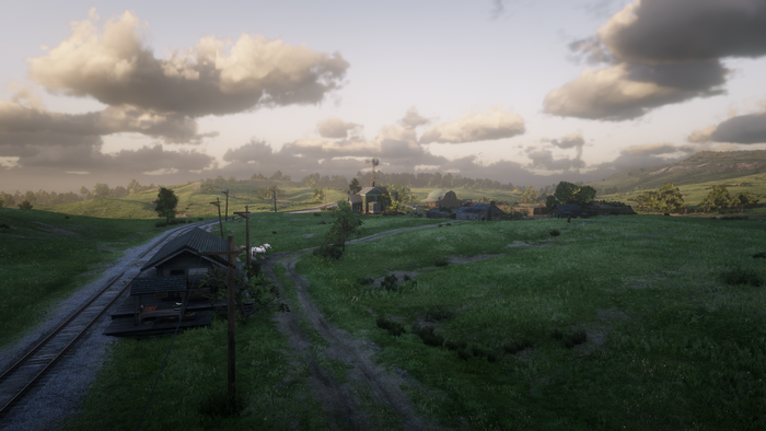 Red Dead Redemption 2 screenshot of a rural train station