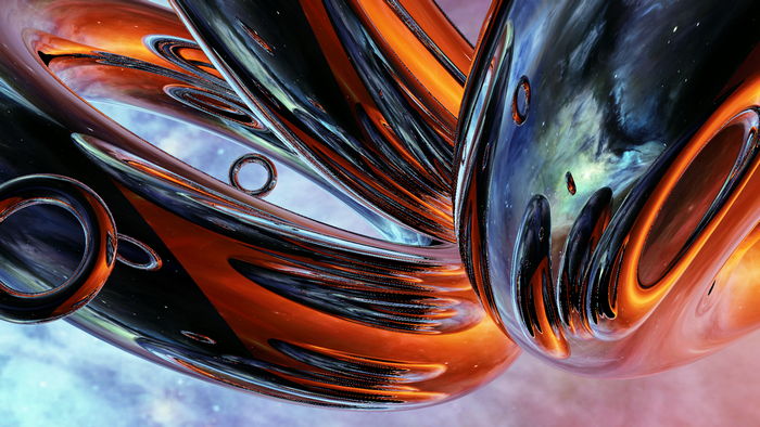 Abstract Digital Art of Intertwined Rings