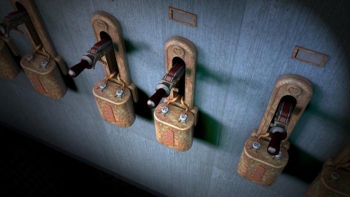 Vintage electrical switches on a wall