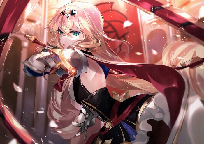 Lidica Asin from Epic Seven holding a sword