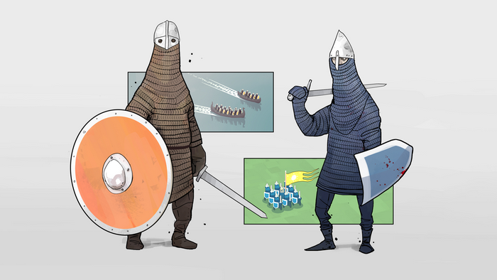 Bad North Warriors with Shields and Swords