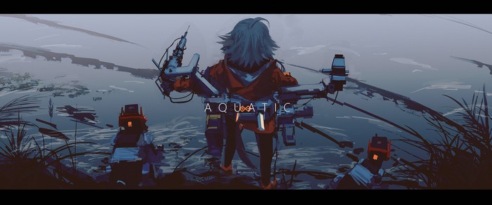 Mayer from Arknights with aquatic theme