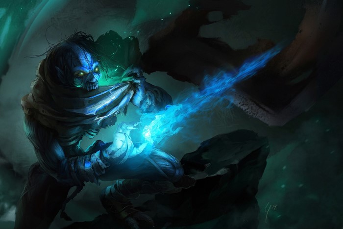 Raziel from Legacy of Kain casting a blue spell