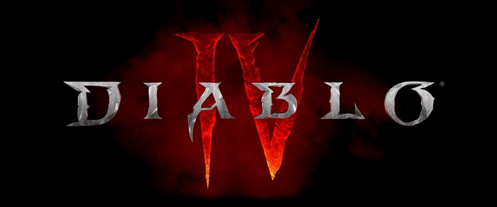 Diablo IV logotype with red smoke