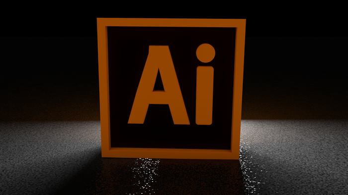 Adobe Illustrator Logo 3D Render