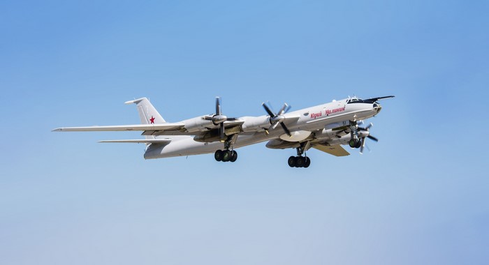 Tupolev Tu-142 military aircraft in flight