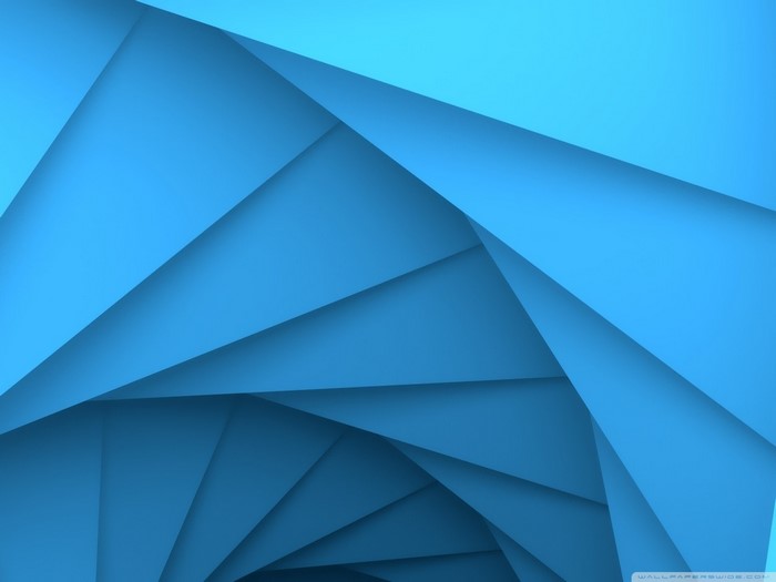 Abstract blue geometric shapes with shadows