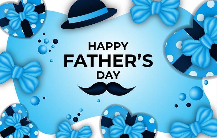 Happy Father's Day with Gifts and Hat