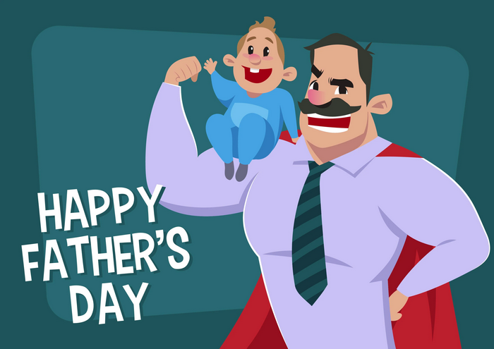 Happy Father's Day superhero illustration