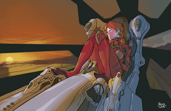Asuka Langley Soryu in EVA Unit 02 from Neon Genesis Evangelion