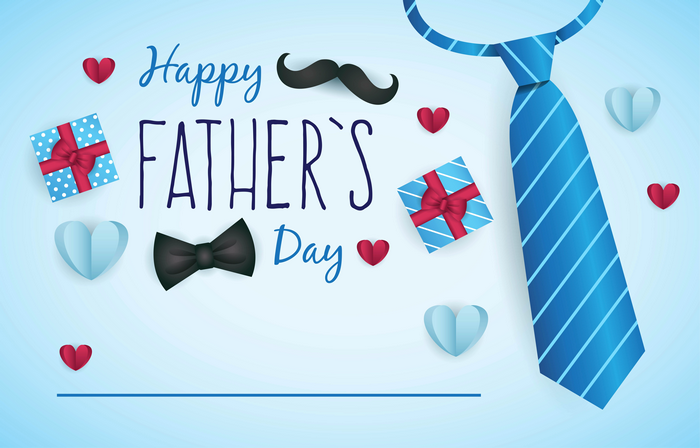 Happy Father's Day with Tie and Gifts
