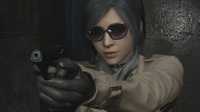 Ada Wong from Resident Evil 2 Remake holding a gun