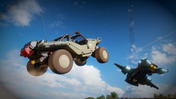 4K Halo Warthog and Banshee in Forza Horizon 4