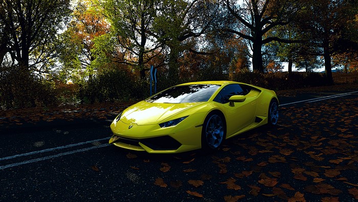 Yellow Lamborghini Huracan LP 610-4 in Forza Horizon 4