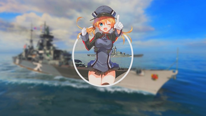 Prinz Eugen from Kantai Collection with Battleships