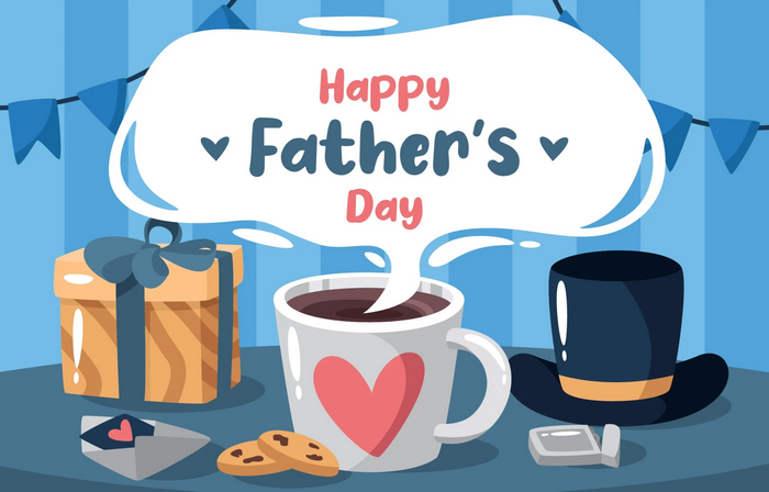 Happy Father's Day with Gifts and Coffee