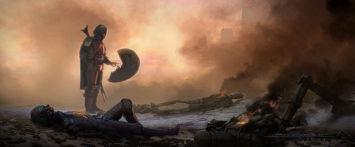 The Mandalorian concept art by Nick Gindraux