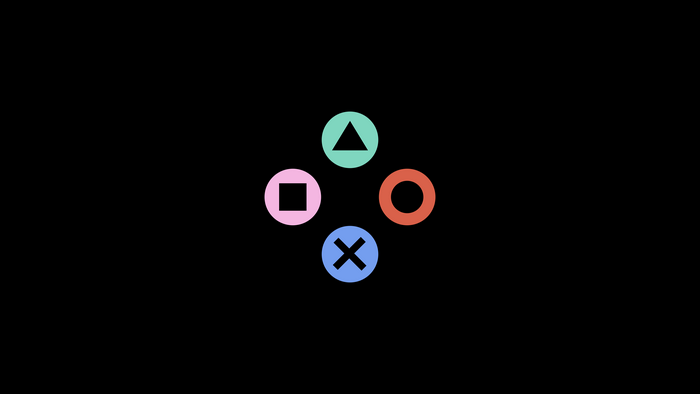 PlayStation controller buttons on black background