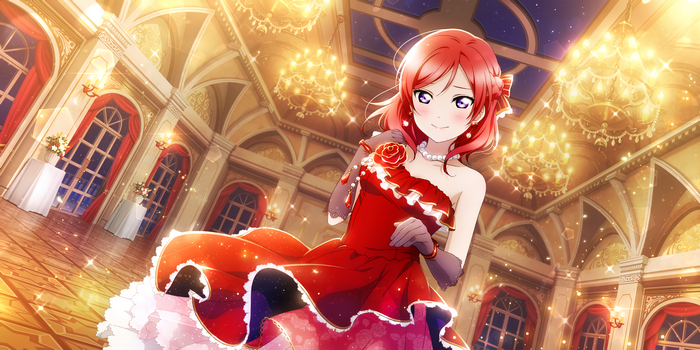 Maki Nishikino from Love Live! Series in a red dress