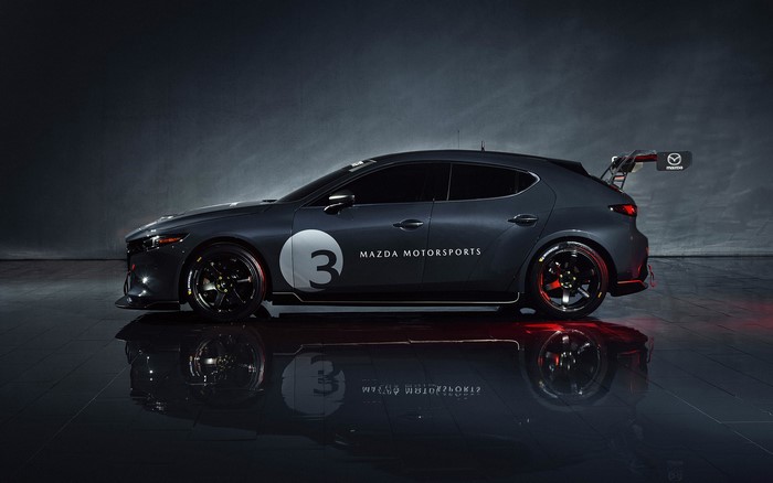 Mazda 3 TCR race car with racing decals