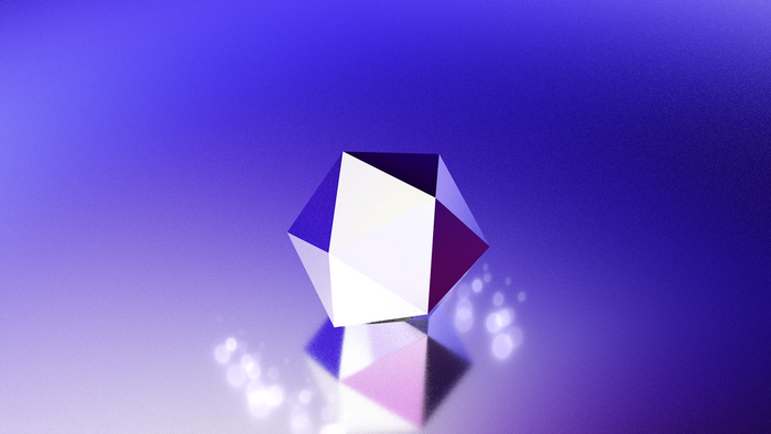 3D Icosahedron on a Gradient Background