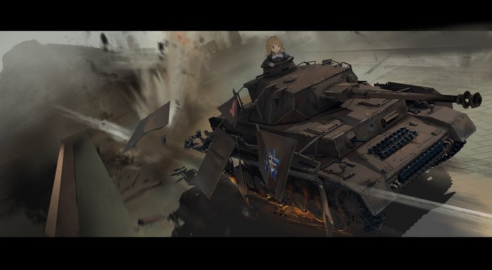 Girl in Tank from Girls und Panzer