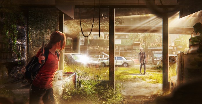 Ellie from The Last of Us in an abandoned city