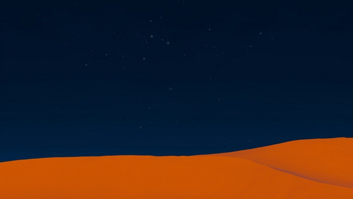 Desert dunes under a starry night sky