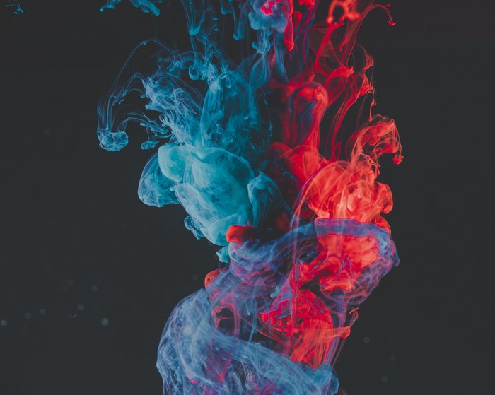 Abstract Blue and Red Ink in Water 4K