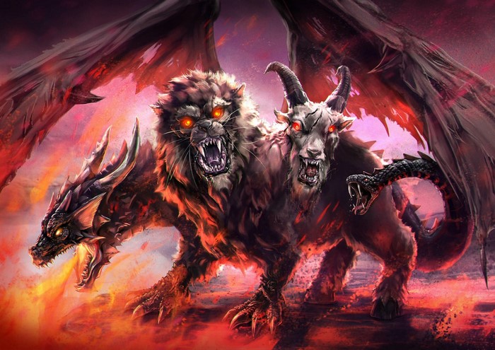 Chimera fantasy art creature artwork