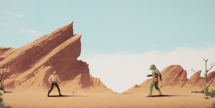 Captain Kirk and Gorn from Star Trek: The Original Series