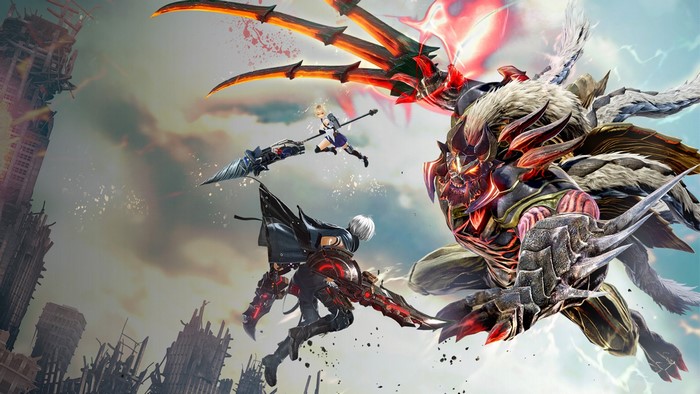 God Eater 3 characters fighting a monster