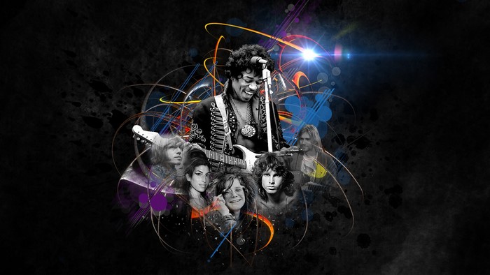 Jimi Hendrix, Jim Morrison, Kurt Cobain, Janis Joplin, Amy Winehouse