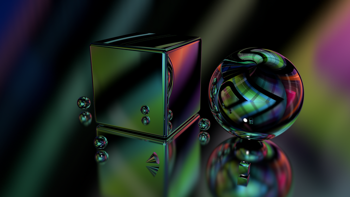 Cube and Sphere with Reflections