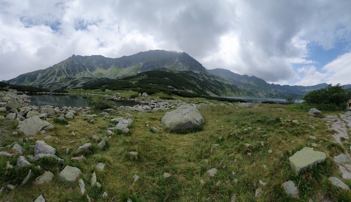Mountains and lake in Tatra Mountains, Poland
