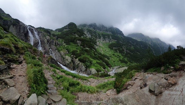 4K Tatra Mountains waterfall in Slovakia