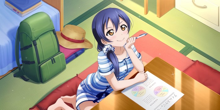 Sonoda Umi from Love Live! Series studying