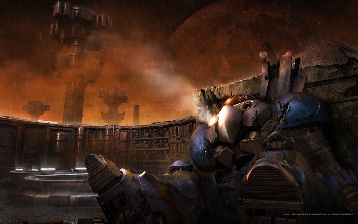 StarCraft 2 Art: Damaged Protoss Zealot in Rain