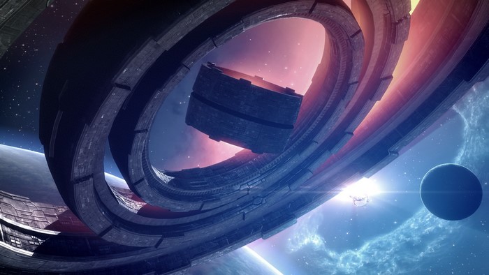 Mass Effect Citadel in space