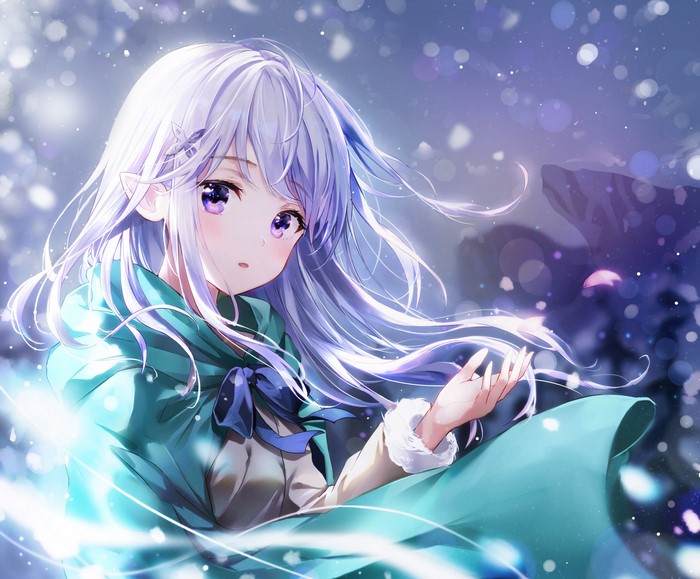 Emilia from Re:Zero with Silver Hair and Purple