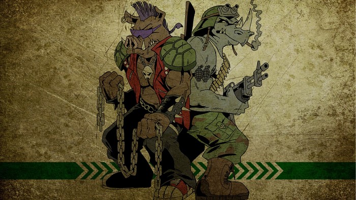 Rocksteady and Bebop from Teenage Mutant Ninja Turtles artwork