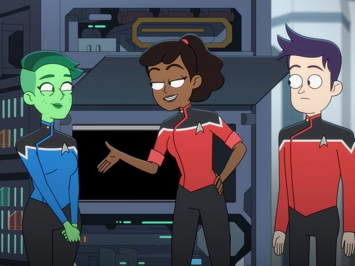 Star Trek: Lower Decks characters in uniform