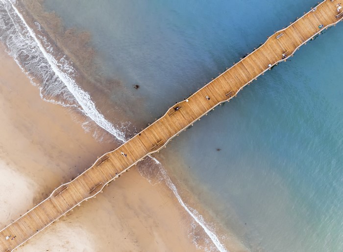 Aerial view of Capitola Pier, California