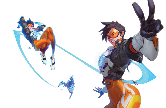 Tracer from Overwatch in digital art