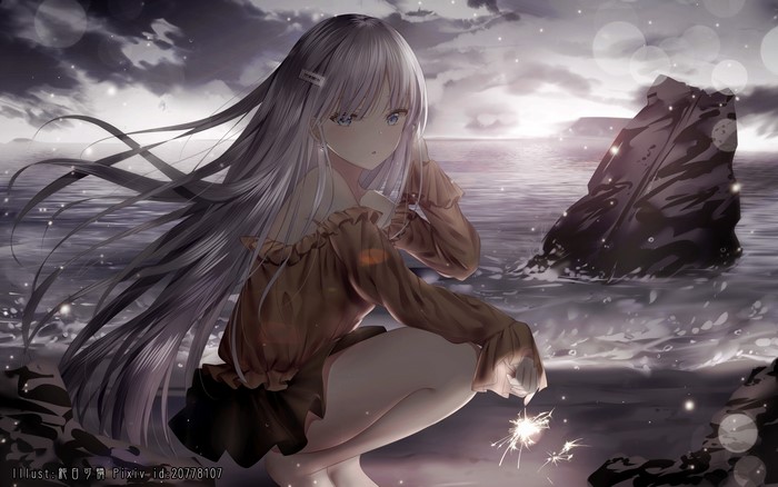 Anastasia from Fate/Grand Order on a beach