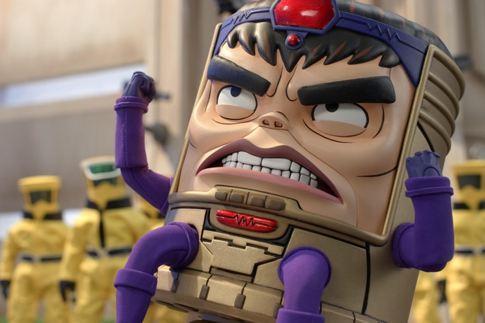 M.O.D.O.K. and henchmen in yellow suits