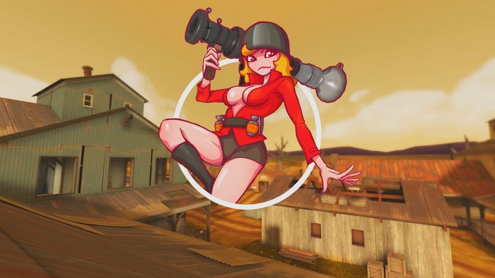 Anime Soldier from Team Fortress 2 with Rocket Launcher