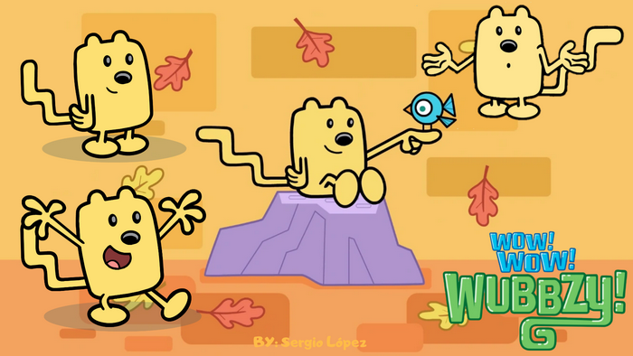 Wow Wow Wubbzy! characters with autumn leaves